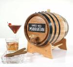 Mini Oak Barrel Dispenser with Chalkboard Front