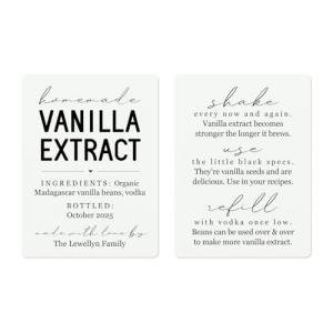 Personalized Vanilla Extract Labels - Set of 18