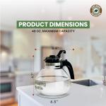 12-Cup Borosilicate Glass Whistling Tea Kettle