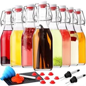 8-Pack Flip Top Glass Bottles for Brewing