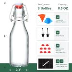 8-Pack Flip Top Glass Bottles for Brewing