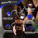 Amber Swing Top Glass Bottles 16oz 12 Pack