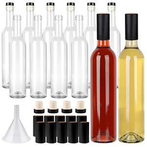 12 Pack 16oz Clear Glass Bottles with Corks