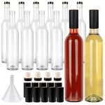 12 Pack 16oz Clear Glass Bottles with Corks