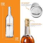 12 Clear 750 ml Wine Bottles with Corks