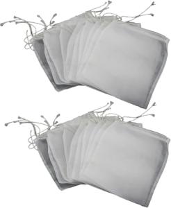 10 White Fine Mesh Straining Bags for Brewing