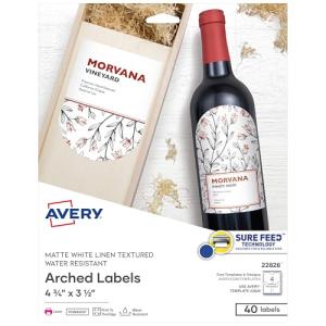 Avery Wine Labels for Laser Printers, 40 Pack