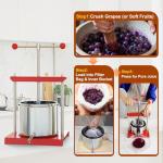 Stainless Steel Wine and Fruit Press 0.53 Gallon