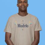 Modelo Men's Short Sleeve Beer T-Shirt - Beige