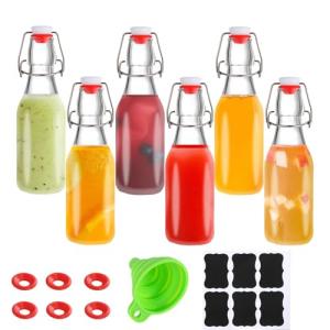 8.5oz Flip Top Glass Bottles - 6 Pack