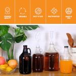 0.5 Gallon Glass Jugs with Airtight Caps - 2 Pack