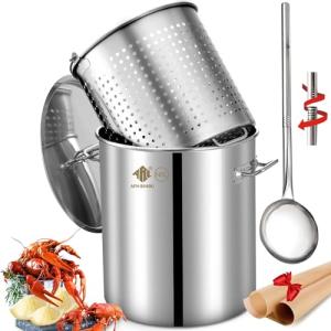 64QT Stainless Steel Seafood Boil Pot with Basket
