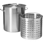 64qt Stainless Steel Stockpot with Basket and Lid