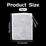 5 Pack Fine Mesh Straining Bags for Brewing