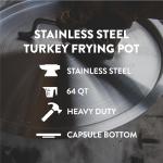 64qt Stainless Steel Stockpot with Basket and Lid