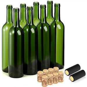 8 Pack 750ml Bordeaux Wine Bottles with Corks