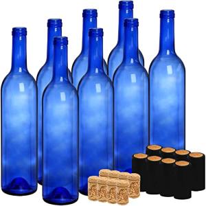 8 Pack 750ml Clear Bordeaux Wine Bottles with Corks