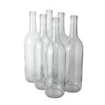 6 Clear Bordeaux Wine Bottles for Home Brewing