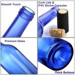 8 Pack 750ml Clear Bordeaux Wine Bottles with Corks