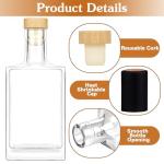 Liengoron 2-Pack 25oz Clear Glass Bottles
