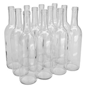 750ml Clear Bordeaux Wine Bottle - Case of 12