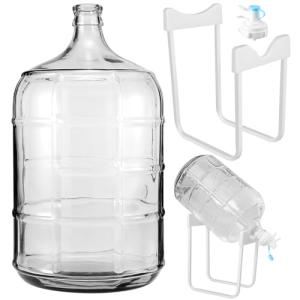 5 Gallon Glass Water Jug with Stand and Valves