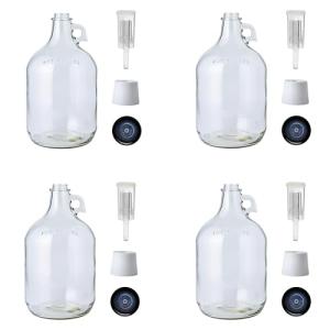 FastRack 4-Pack Clear Glass Fermentation Jugs