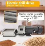 Electric Barley Grinder with 4 Hoppers, 2 Rollers