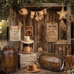 Cowboy Party Decor - Pirate Barrel Props 4PCS