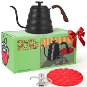 Japanese Gooseneck Kettle with Thermometer and Handle