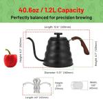 Japanese Gooseneck Kettle with Thermometer and Handle