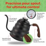 Japanese Gooseneck Kettle with Thermometer and Handle