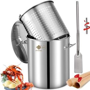 64QT Stainless Steel Seafood Boil Pot with Basket