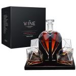Diamond Whiskey Decanter Set with Glasses and Base