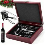 8-Piece Wooden Wine Opener Set with Corkscrew