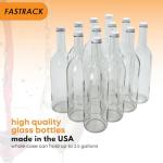 12-Pack of 750ml Clear Glass Wine Bottles