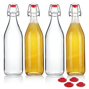 YEBODA 32 oz Clear Glass Bottles with Stopper