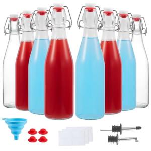 16 OZ Swing Top Glass Bottles - 8 Pack