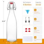 16 OZ Swing Top Glass Bottles - 8 Pack