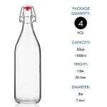 YEBODA 32 oz Clear Glass Bottles with Stopper