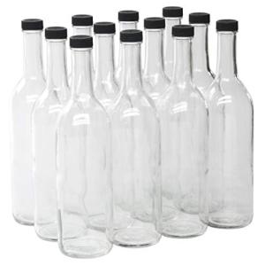 750ml Clear Glass Bordeaux Wine Bottles - Case of 12
