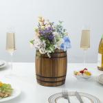 Wine Barrel Design Utensil Holder in Rustic Wood