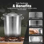 GasOne 20qt Stainless Steel Stockpot with Lid