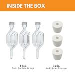 Fastrack Bubble Airlocks for Home Brewing - 3 Pack