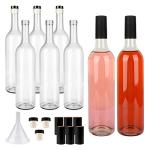750ml Clear Glass Bottles with Cork Lids - 8 Pack