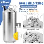 5 Gallon Stainless Steel Ball Lock Keg Set