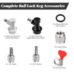 5 Pairs Ball Lock Keg Connectors with Barbs