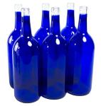 Cobalt Blue Bordeaux Wine Bottles - Case of 6