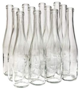 375ml Clear Glass Wine Bottles - Case of 12