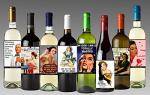 Funny Retro Wine Bottle Labels Set of 8